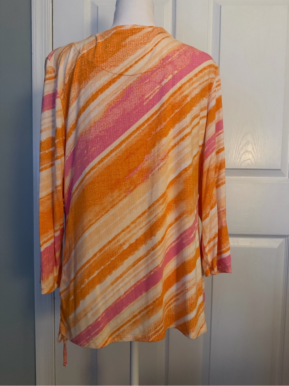 Ruby Rd. Pink & Orange Diagonal Stripe Tunic - Picture 3 of 4